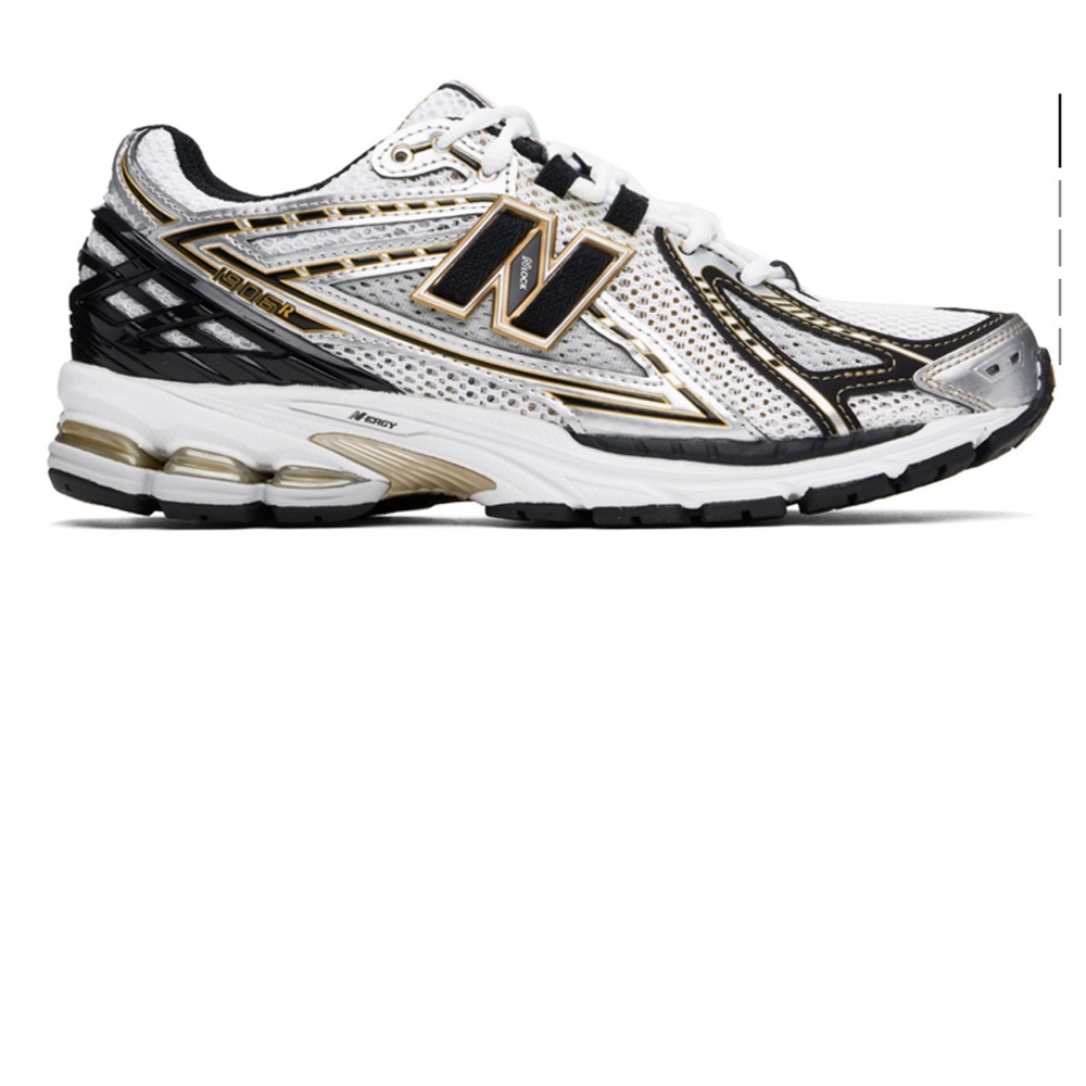 New Balance White Black Gold Running Sneakers